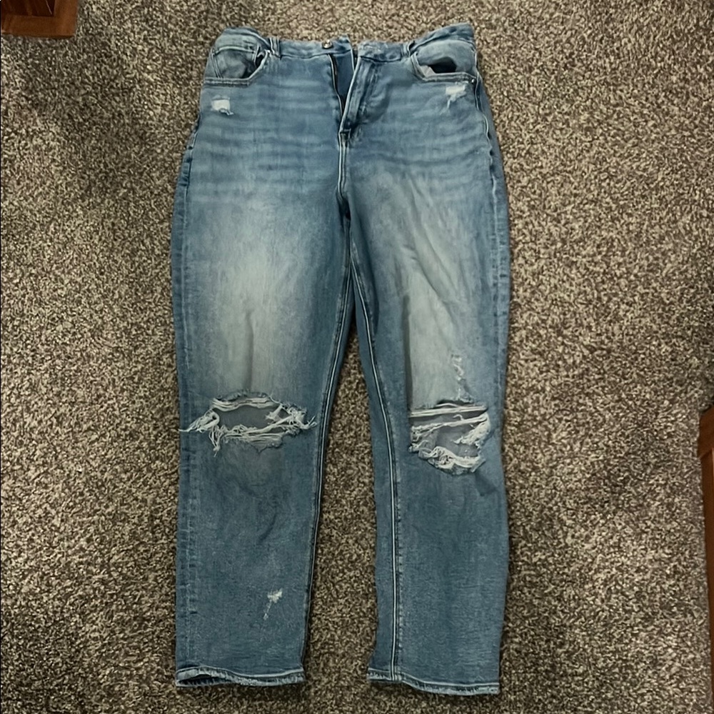 Stylish American Eagle Blue Distressed Women Jeans